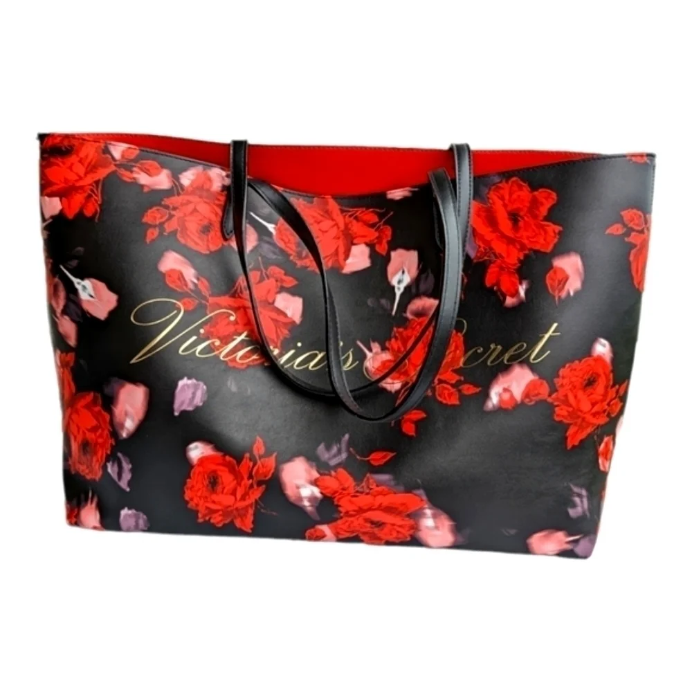 Victoria's Secret Limited Edition 2019 Large Dark Floral Rose Tote Bag